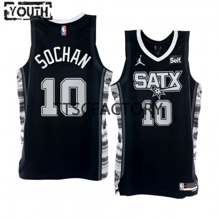 Kinder NBA San Antonio Spurs Trikot Jeremy Sochan 10 Nike 2022-23 Statement Edition Schwarz Swingman